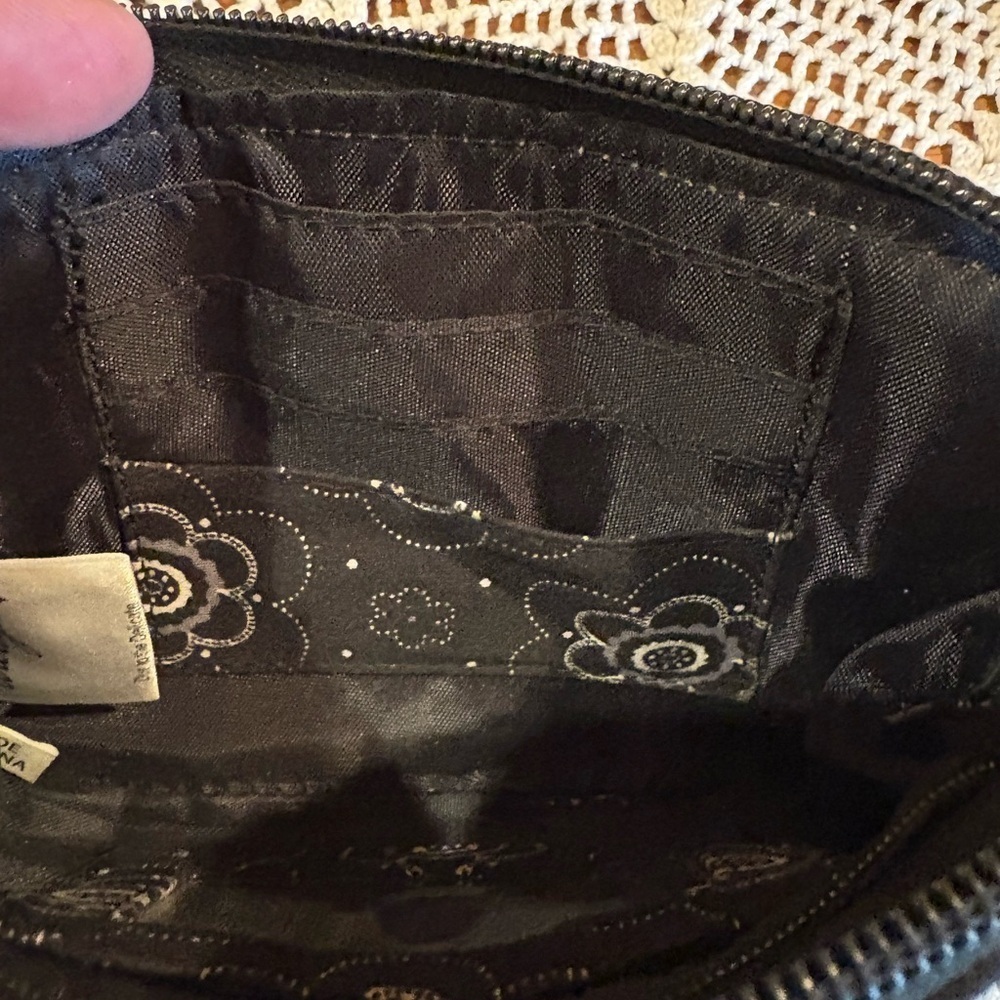 Thirty-One brand wristlet, in the "Onyx Blossom" pattern. - Picture 4 of 11